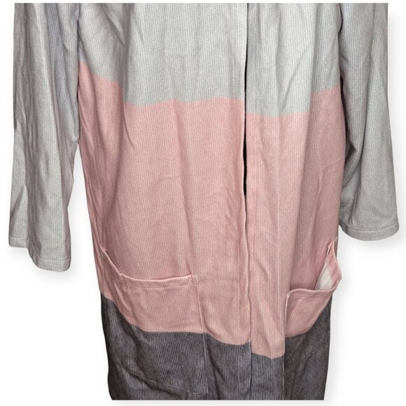 MISSLOOK Long Hooded Color Block Open Front Cardigan Size XL - Picture 7 of 11